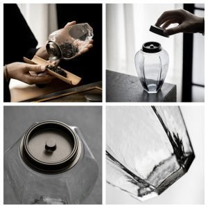 Airtight Japanese Vintage Glass Tea Container for Loose Leaf