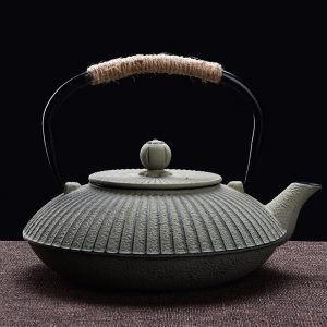 27 Fl Oz Light Green Vintage Cast Iron Enamel Teapot Set For Sale Vintage