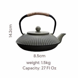 27 Fl Oz Light Green Vintage Cast Iron Enamel Teapot Set For Sale Vintage