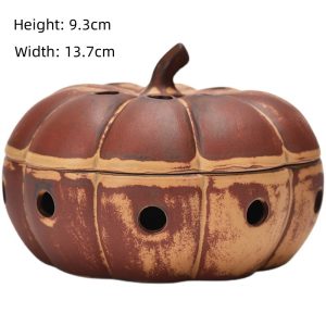 Vintage Pumpkin Ceramic Charcoal and Powder Cone Incense Burner Holder