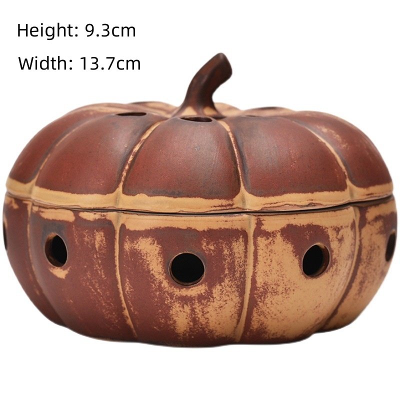 Vintage Pumpkin Ceramic Charcoal and Powder Cone Incense Burner Holder Vintage Pumpkin Ceramic Charcoal and Powder Cone Incense Burner Holder