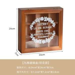 Vintage Wooden Tea Bag Organizer And Storage Box With Acrylic Glass Cover
