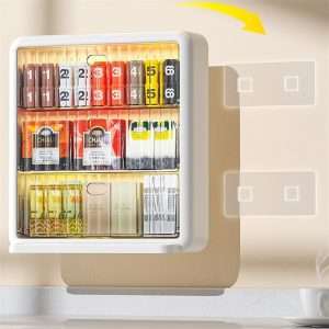 White Modern Wall-mounted Acrylic Glass Storage Box And Organizer For Tea And Coffee Bag