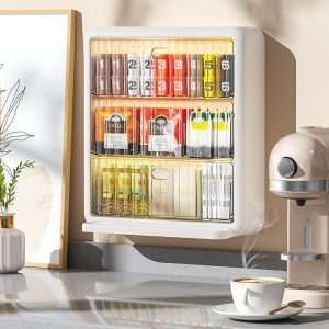 White Modern Wall-mounted Acrylic Glass Storage Box And Organizer For Tea And Coffee Bag