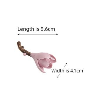 White and Pink Magnolia Ceramic Stick Incense Burner Holder