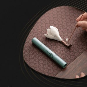 White and Pink Magnolia Ceramic Stick Incense Burner Holder