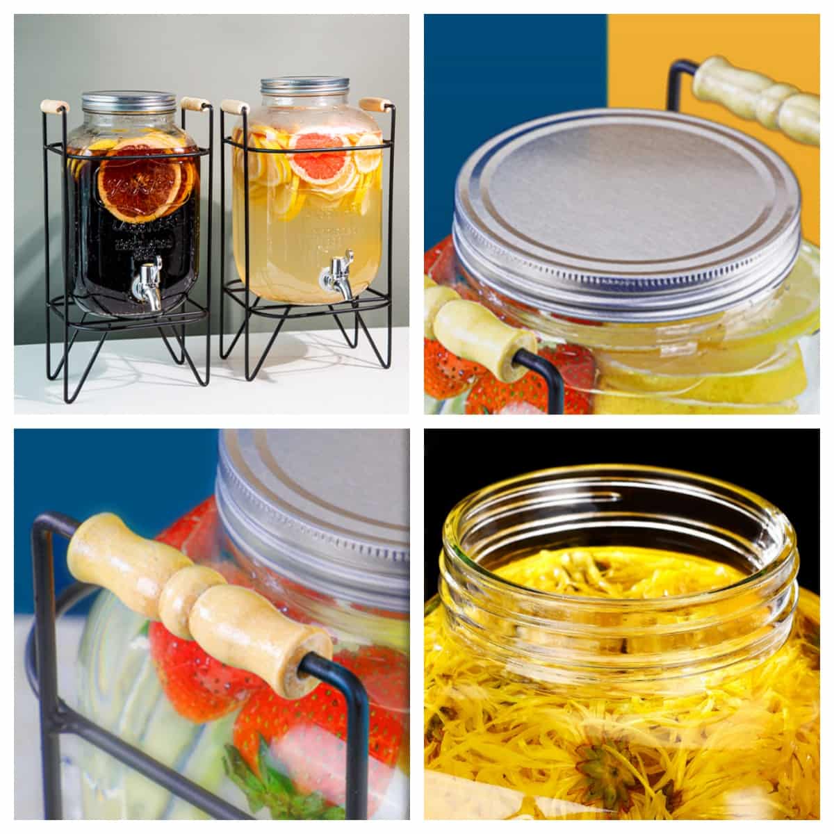 1 And 2.2 Gallon Elegant Glass Sun Tea Jar Container With Stand And Spigot For Vintage Lovers 1 And 2.2 Gallon Elegant Glass Sun Tea Jar Container With Stand And Spigot For Vintage Lovers