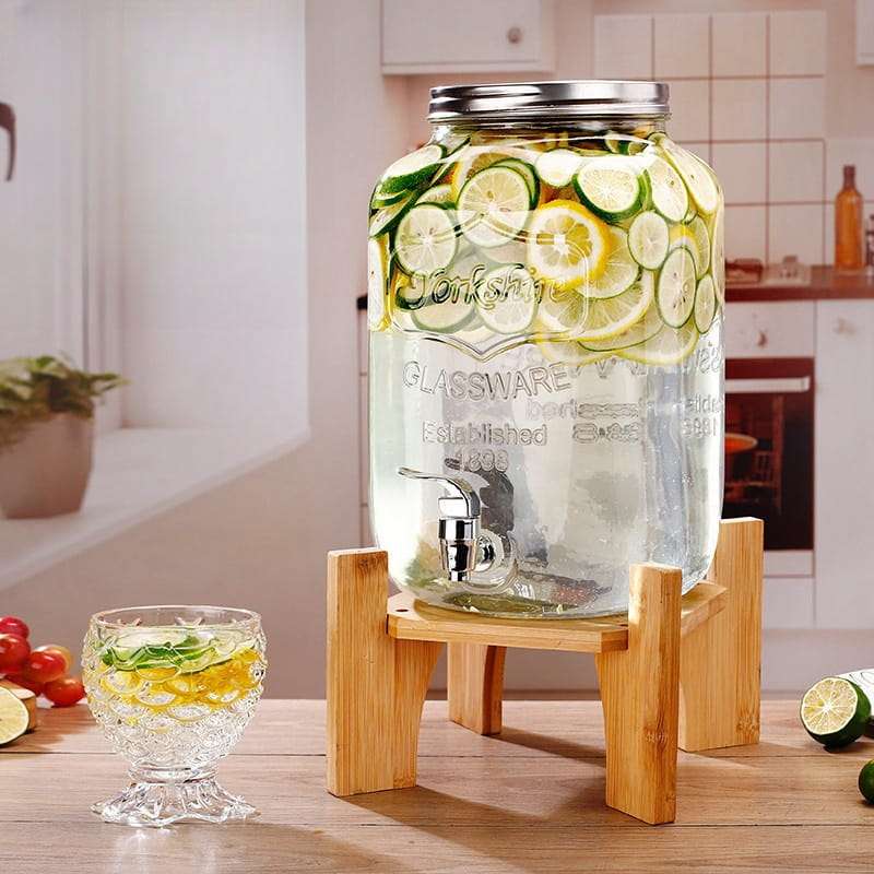 1 And 2.2 Gallon Elegant Glass Sun Tea Jar Container With Stand And Spigot For Vintage Lovers 1 And 2.2 Gallon Elegant Glass Sun Tea Jar Container With Stand And Spigot For Vintage Lovers
