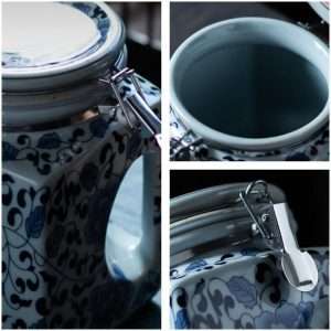 Antique Chinese Blue And White Porcelain Loose Leaf And Tea Bag Caddy