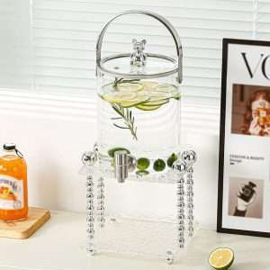 Modern Gallon Glass Sun Tea Jar Set With Stand And Spigot