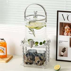 Modern Gallon Glass Sun Tea Jar Set With Stand And Spigot