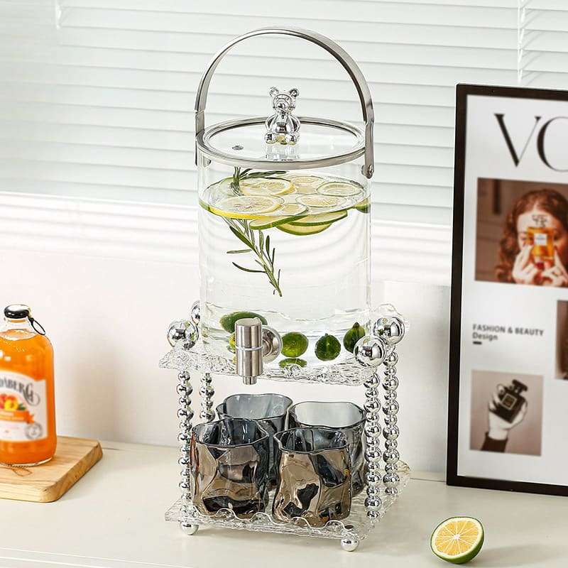 Modern Gallon Glass Sun Tea Jar Set With Stand And Spigot Modern Gallon Glass Sun Tea Jar Set With Stand And Spigot