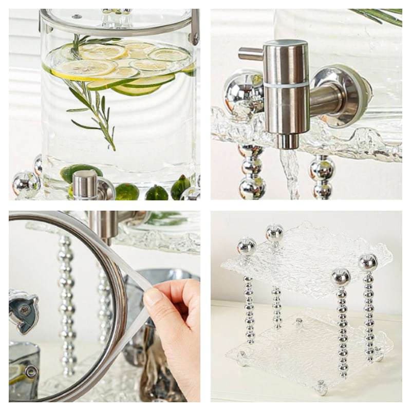 Modern Gallon Glass Sun Tea Jar Set With Stand And Spigot Modern Gallon Glass Sun Tea Jar Set With Stand And Spigot