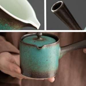 Green Hand Painted Lotus Pattern Traditional Porcelain Japanese Tea Service Set