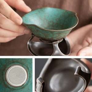 Green Hand Painted Lotus Pattern Traditional Porcelain Japanese Tea Service Set