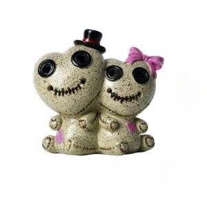 Double Heart-Headed Colorful Voodoo Doll Charcoal and Powder Cone Incense Burner Holder