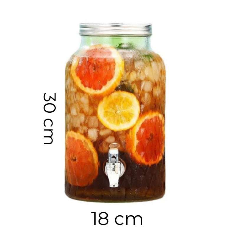 Diamond Gallon Glass Sun Tea Jar Set with Wooden Stand and Spigot Diamond Gallon Glass Sun Tea Jar Set with Wooden Stand and Spigot