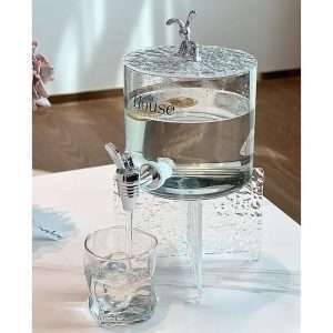 Graceful Gallon Glass Sun Tea Jar Set with Glass Stand and Spigot