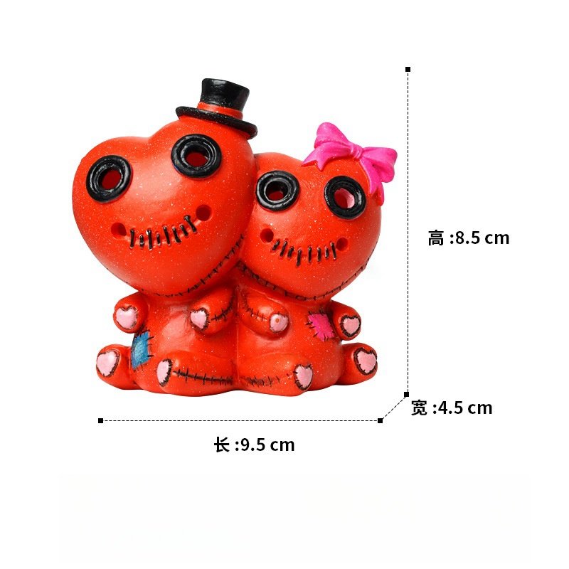 Double Heart-Headed Colorful Voodoo Doll Charcoal and Powder Cone Incense Burner Holder Double Heart-Headed Colorful Voodoo Doll Charcoal and Powder Cone Incense Burner Holder