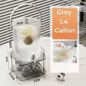 Vertical Lines Gallon Glass Sun Tea Jar Set With Stand And Spigot