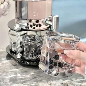 Modern Tulip Pattern 0.8 Gallon Mason Glass Sun Tea Jar Set with Stand and Spigot