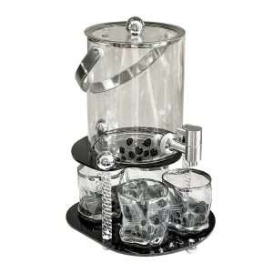 AuModern Tulip Pattern 0.8 Gallon Mason Glass Sun Tea Jar Set with Stand and Spigot