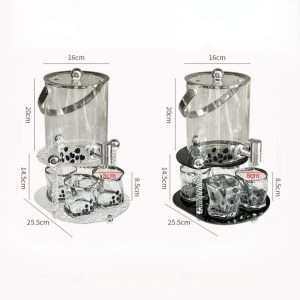 Modern Tulip Pattern 0.8 Gallon Mason Glass Sun Tea Jar Set with Stand and Spigot