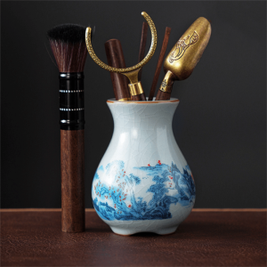 Ru Kiln Style Gongfu Tea Ceremony Set With Wooden Tray For Kung Fu Tea
