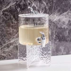 Graceful Gallon Glass Sun Tea Jar Set with Glass Stand and Spigot