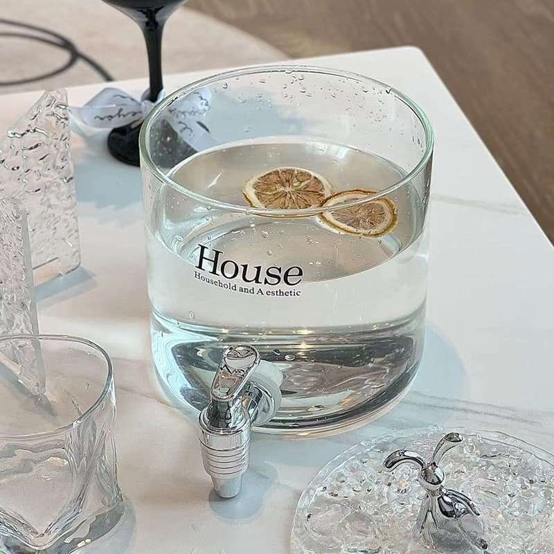 Graceful Gallon Glass Sun Tea Jar Set with Glass Stand and Spigot Graceful Gallon Glass Sun Tea Jar Set with Glass Stand and Spigott