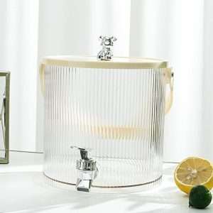 0.9 And 1.3 Gallon Vintage Mason Plastic Sun Tea Jar Set With Spigot And Metal Spout