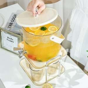 0.9 And 1.3 Gallon Vintage Mason Plastic Sun Tea Jar Set With Spigot And Metal Spout