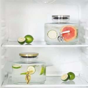 convenient 0.8 Gallon Mason Glass Sun Tea Jar Set with Metal Stand and Spigot