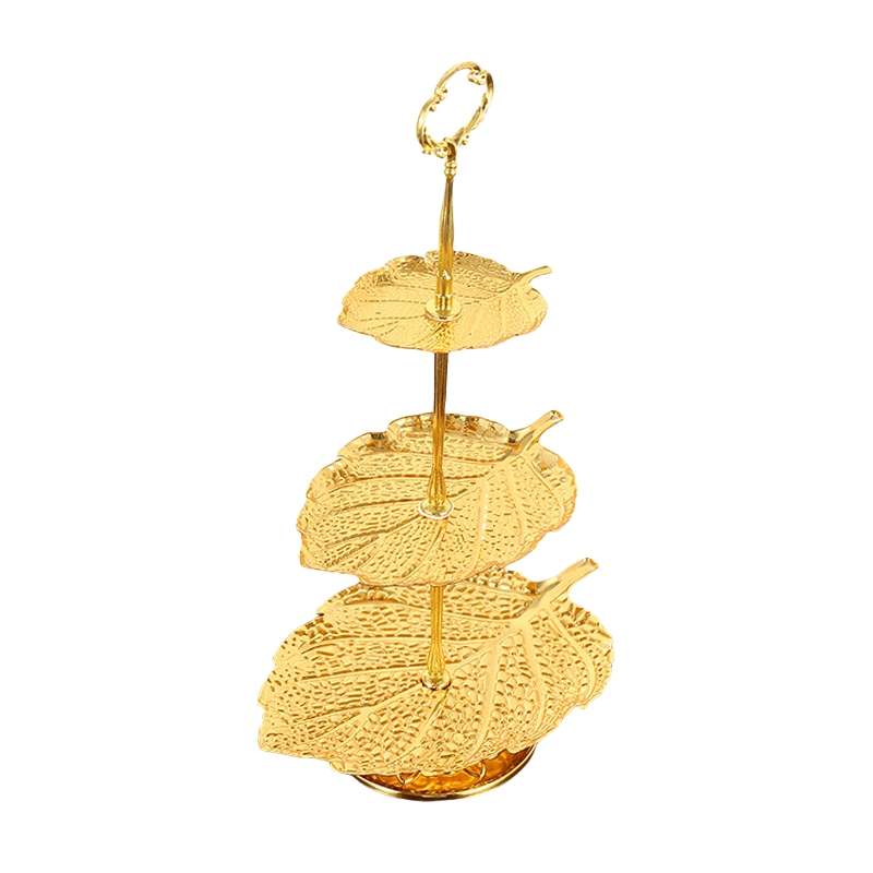 Unusual Leaf Pattern Metal Afternoon High 2-3 Tier Tea Cake And Fruit Plate Stand For Party Unusual Leaf Pattern Metal Afternoon High 2-3 Tier Tea Cake And Fruit Plate Stand For Party