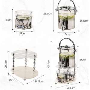 1 Gallon Vintage Gradient Glass Sun Tea Jar Set With Stand And Spigot/spout