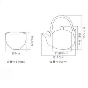 Antique Porcelain Hand-painted Snow Flower Japanese Teapot Set With Bamboo Handle