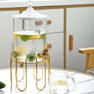 Luxurious Gallon Glass Sun Tea Jar With Metal Stand And Spigot
