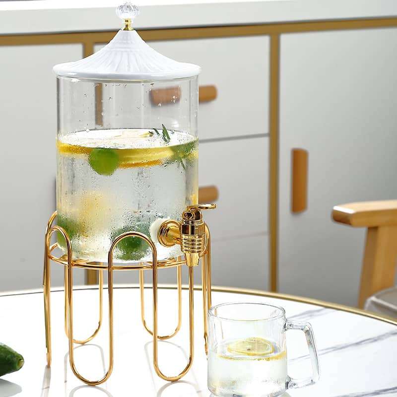 Luxurious Gallon Glass Sun Tea Jar With Metal Stand And Spigot Luxurious Gallon Glass Sun Tea Jar With Metal Stand And Spigot
