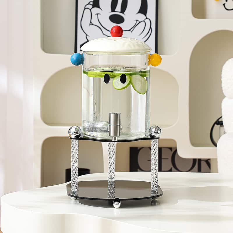 Colorful Lid Gallon Glass Sun Tea Jar Set with Stand and Spigot Colorful Lid Gallon Glass Sun Tea Jar Set with Stand and Spigot