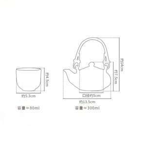 Antique Porcelain Hand-painted Grape Japanese Teapot Set With Bamboo Handle