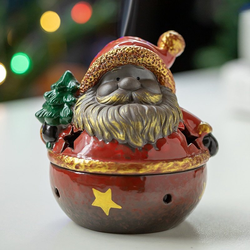 Santa Claus Christmas Charcoal and Powder Cone Incense Burner Holder Santa Claus Christmas Charcoal and Powder Cone Incense Burner Holder