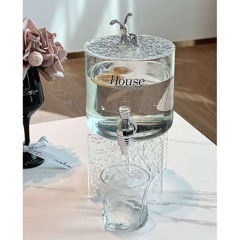 Graceful Gallon Glass Sun Tea Jar Set with Glass Stand and Spigot Graceful Gallon Glass Sun Tea Jar Set with Glass Stand and Spigot