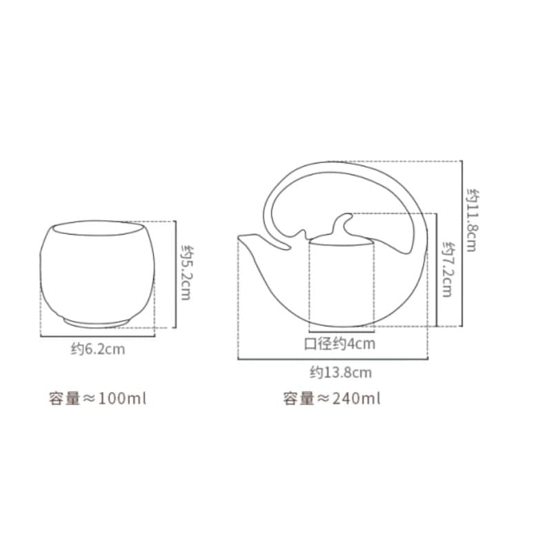 Vintage Porcelain Hand-painted Chrysanthemum Japanese Teapot And Cup Set With Handle Vintage Porcelain Hand-painted Chrysanthemum Japanese Teapot And Cup Set With Handle