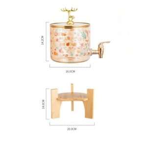 Elk Pattern 1 Gallon Mason Glass Sun Tea Jar with Wooden Stand and Spigot