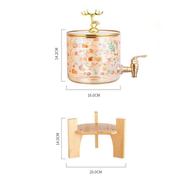 Elk Pattern 1 Gallon Mason Glass Sun Tea Jar with Wooden Stand and Spigot and Spigot Elk Pattern 1 Gallon Mason Glass Sun Tea Jar with Wooden Stand and Spigot