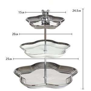 Ideas Golden Ceramic Afternoon 3 Tier High Tea Cake Plate Stand