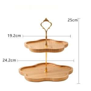 Antique Wooden Afternoon 3 Tier High Tea Stand For Coffee