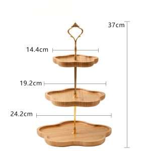 Antique Wooden Afternoon 3 Tier High Tea Stand For Coffee