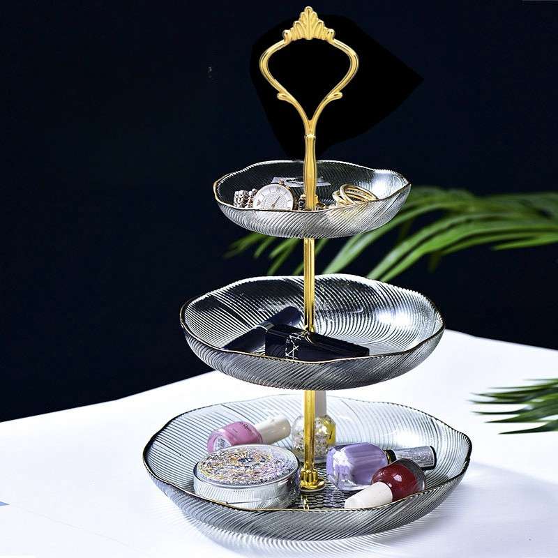 Modern Glass Afternoon 3 Tier High Pastry And Tea Plate Stand Modern Glass Afternoon 3 Tier High Pastry And Tea Plate Stand
