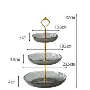 Modern Glass Afternoon 3 Tier High Pastry And Tea Plate Stand